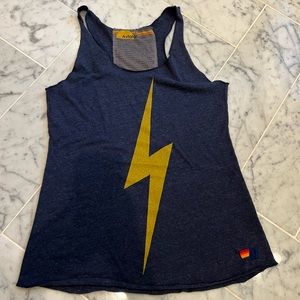 Aviator Nation Navy lightning bolt tank size L